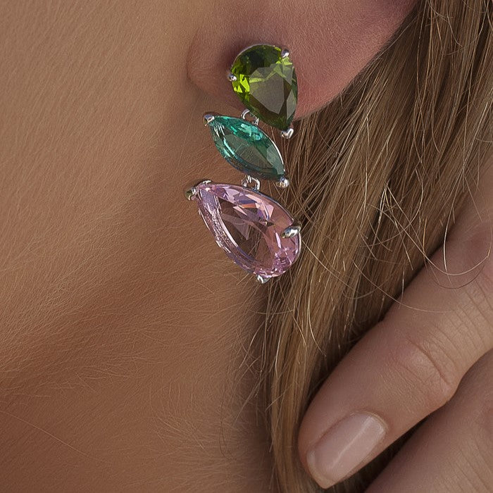 Pendientes plata colores 19393-r-a detalle