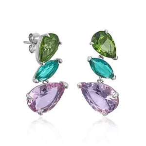 Pendientes plata colores 19393-r-a