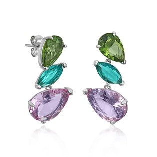 Pendientes plata colores 19393-r-a