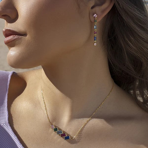 Conjunto chapado en oro Lineargent circonitas chica