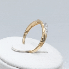 Anillo fino de oro de 9 quilates con circonitas gif