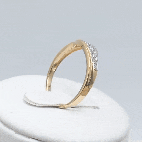Anillo fino de oro de 9 quilates con circonitas gif