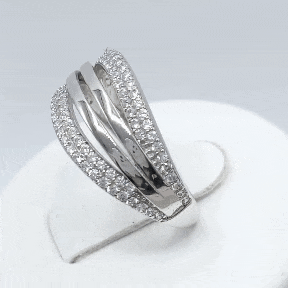 Oro 9k blanco Anillo bandas gif