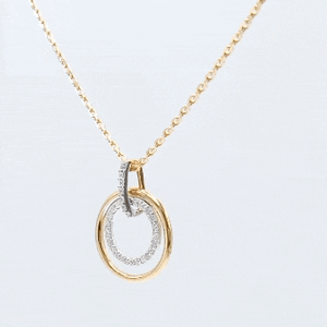Cadena extrafuerte con colgante circulo 9k gif