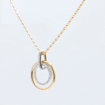 Cadena extrafuerte con colgante circulo 9k gif