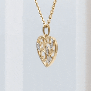 Cadena extrafuerte con colgante corazon grande 9k gif