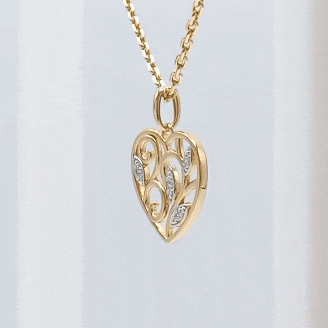 Cadena extrafuerte con colgante corazon grande 9k gif
