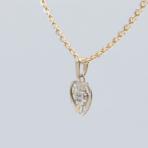 Cadena extrafuerte con corazon calado 9k gif