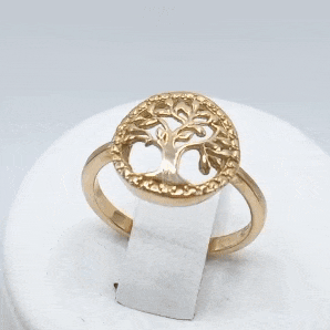 Anillo 18k macizo árbol de la vida gif