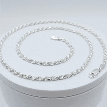 Cordón plata 60cm macizo fino gif