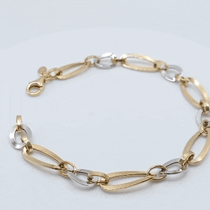 Oro 9k pulsera anillas bicolor gif