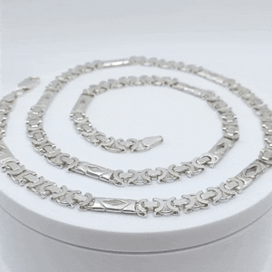 Cadena de plata 925 rombo maciza gif