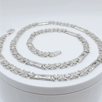 Cadena de plata 925 rombo maciza gif