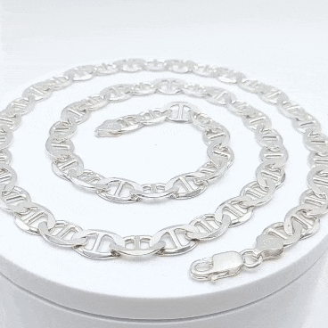 Cadena plata 925 ancla 8,5mm gif