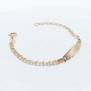 Pulsera oro bebé pequeña eslabón circular gif