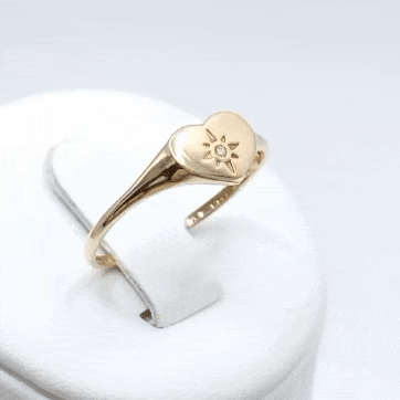 gif SORTIJA ORO AMARILLO TIPO SELLO EN FORMA DE CORAZÓN