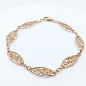 Oro 9k pulsera rombos calada gif