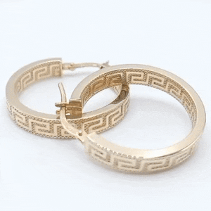 Oro 9k aros greca 4mm gif
