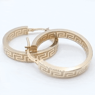 Oro 9k aros greca 4mm gif