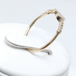 Anillo oro 18k corazón circonitas gif