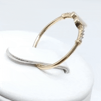 Anillo oro 18k corazón circonitas gif