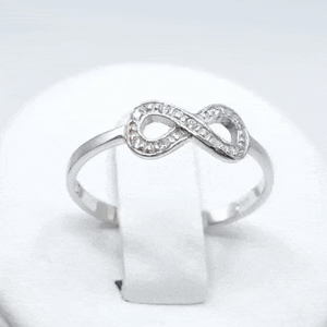 Anillo oro blanco 18k infinito gif