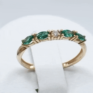 Anillo oro circonitas verde 2mm gif
