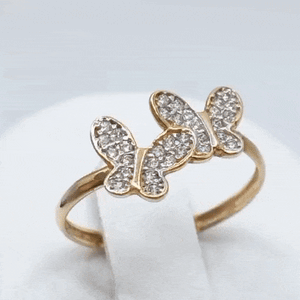 Anillo oro 18k mariposas gif