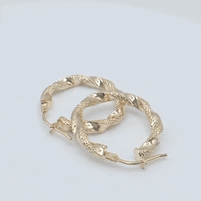 Aros oro 18k enroscados muestreados gif