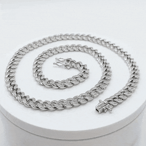Cadena plata 925 cubana mónaco 50cm gif