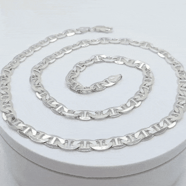 Cadena plata 925 ancla 6.5mm gif