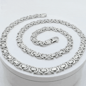 Cadena plata MACIZA eslabón articulado gif