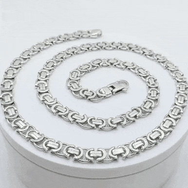Cadena plata MACIZA eslabón articulado gif