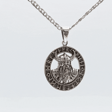 colgante vikingo cadena plata gif