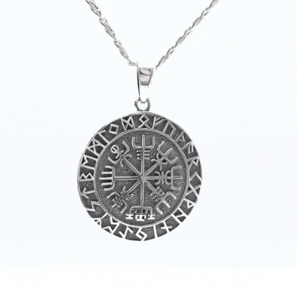 colgante brujula vikinga cadena gif