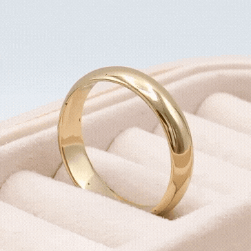 Alianza fabricada a mano de 5 mm de ancho lisa pulido brillante espesor extra gif