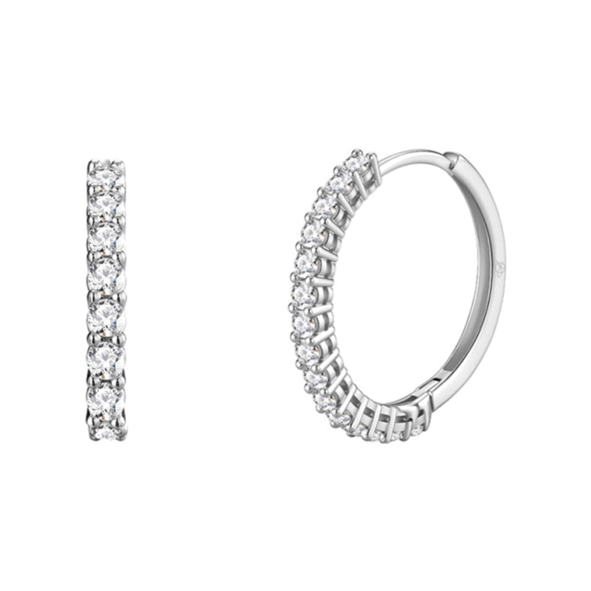 Criollas de plata de ley 925 tipo eternity de 13 mm con circonitas en todo el aro