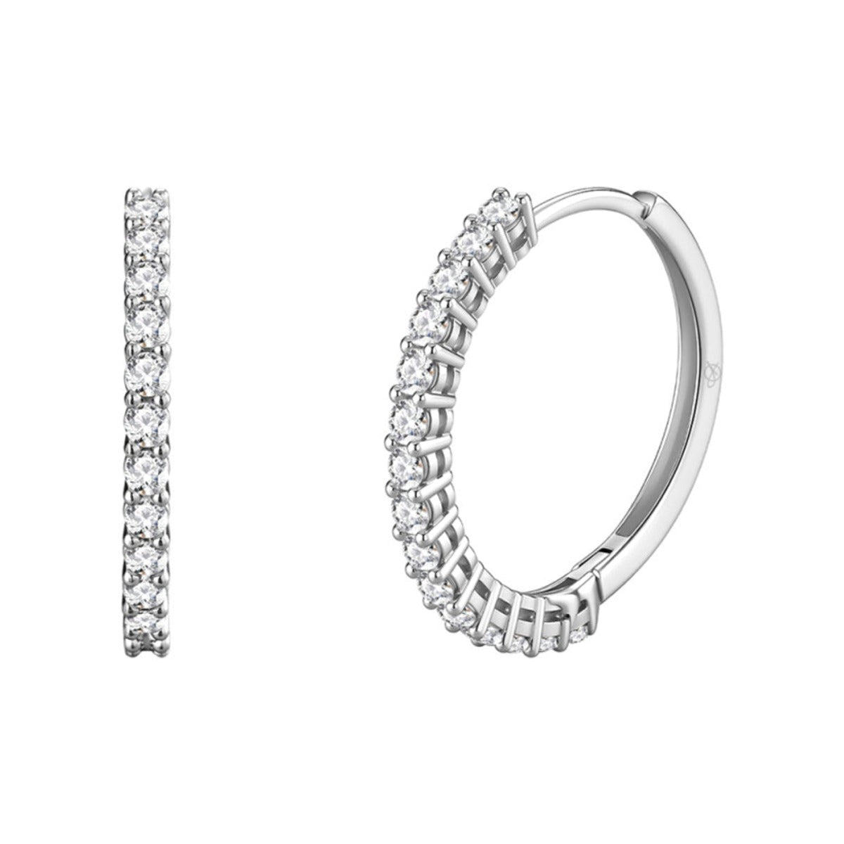 Criollas de plata de ley 925 eternity de 17 mm cuajadas de circonitas