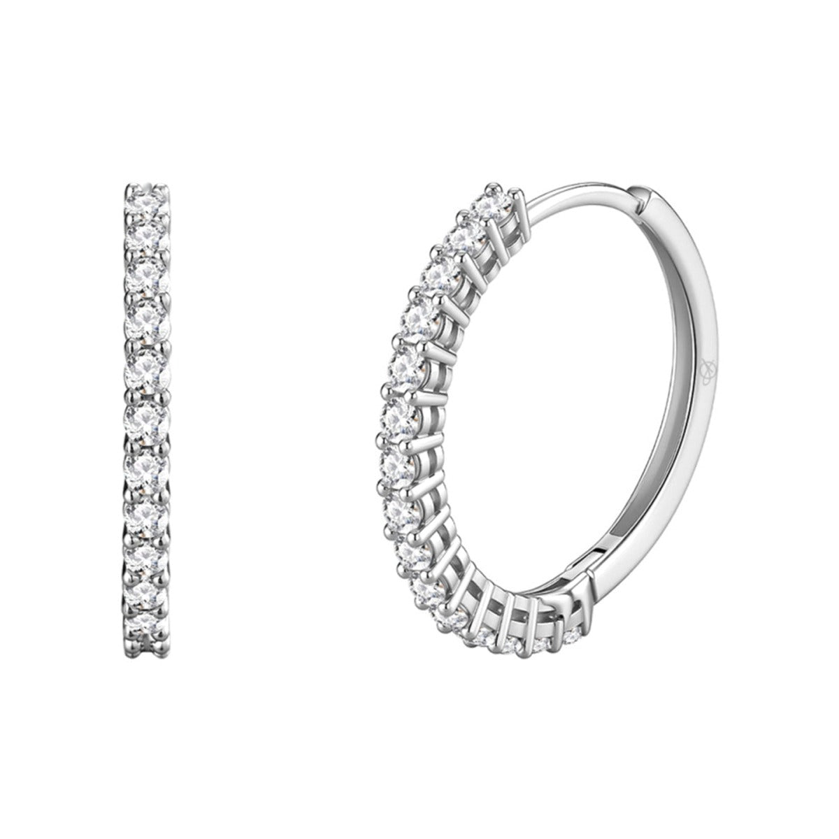 Criollas eternity de plata de ley 925 de 22 mm con circonitas en todo el contorno