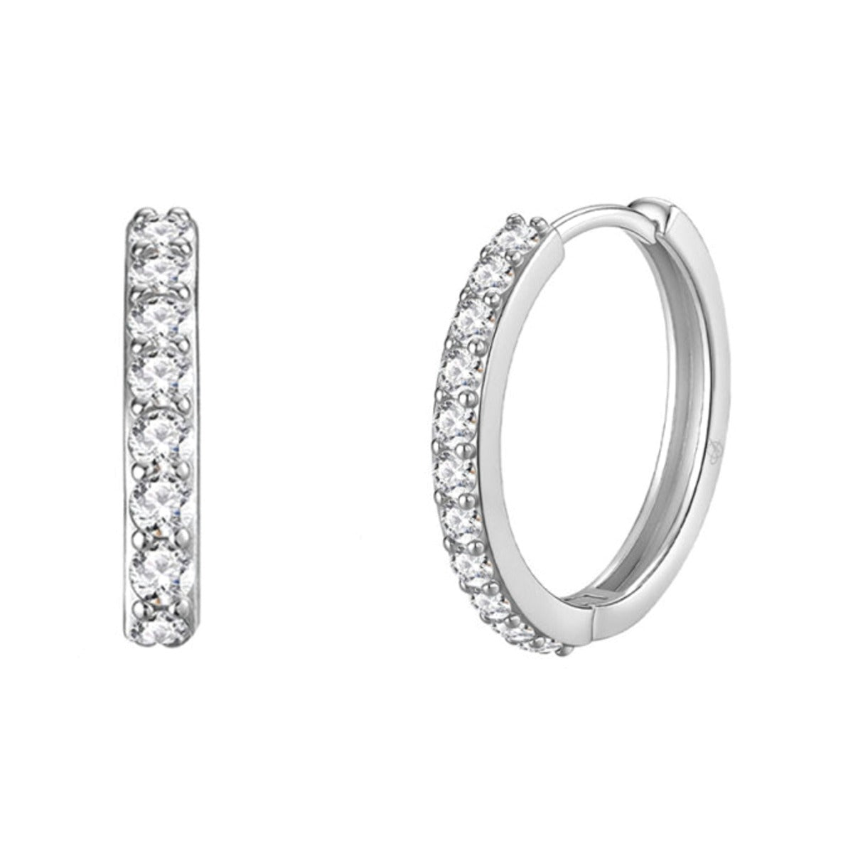 Criollas de plata de ley 925 eternity de 14 mm y 2,50 mm de ancho