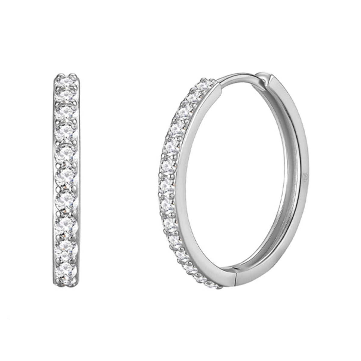 Criollas eternity de plata de ley 925 de 19 mm con circonitas en todo el aro
