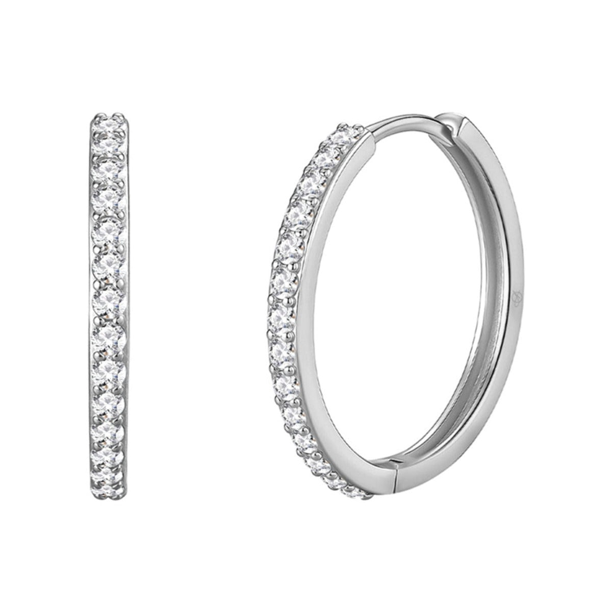 Criollas de plata de ley 925 eternity de 24 mm cuajadas de circonitas