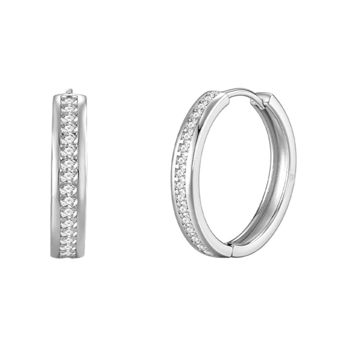 Criollas de plata de ley 925 eternity de 3,20 mm de ancho y 12 mm de diámetro