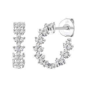 Criolla elegance de plata de ley 925 con racimos de circonitas de 5 mm de ancho y 19 mm de alto
