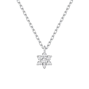 Gargantilla de plata de ley con flor mini de circonitas