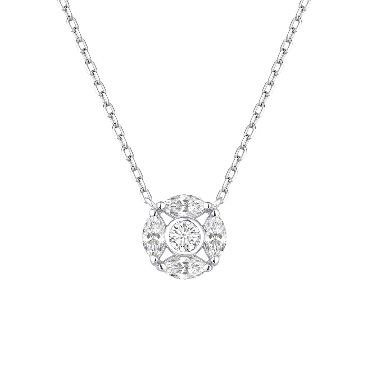 Gargantilla Elegance de plata de ley con circonitas marquesa
