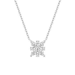 Gargantilla Elegance de plata de ley con flor de circonitas