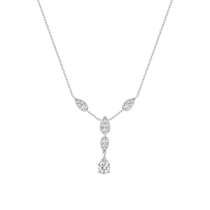 Gargantilla Twinity de plata de ley con circonitas navette y gota
