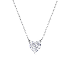 Gargantilla de plata de ley con circonita corazón de 6 mm