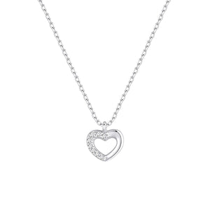 Gargantilla de plata de ley con corazón de circonitas